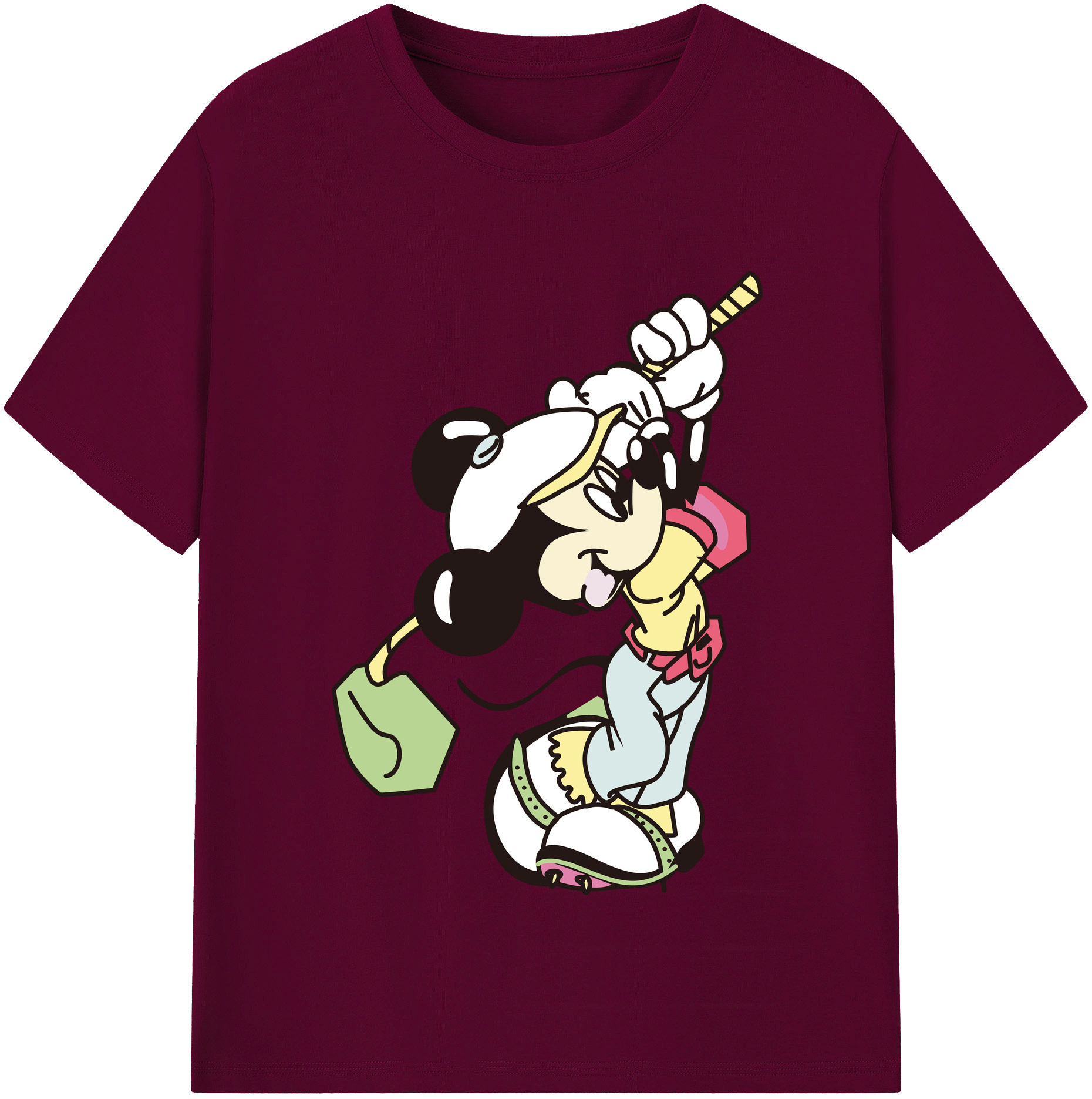 （画像用） ミッキーマウス Mickey Mouse レディースカジュアルプリントTシャツ（綿100％）